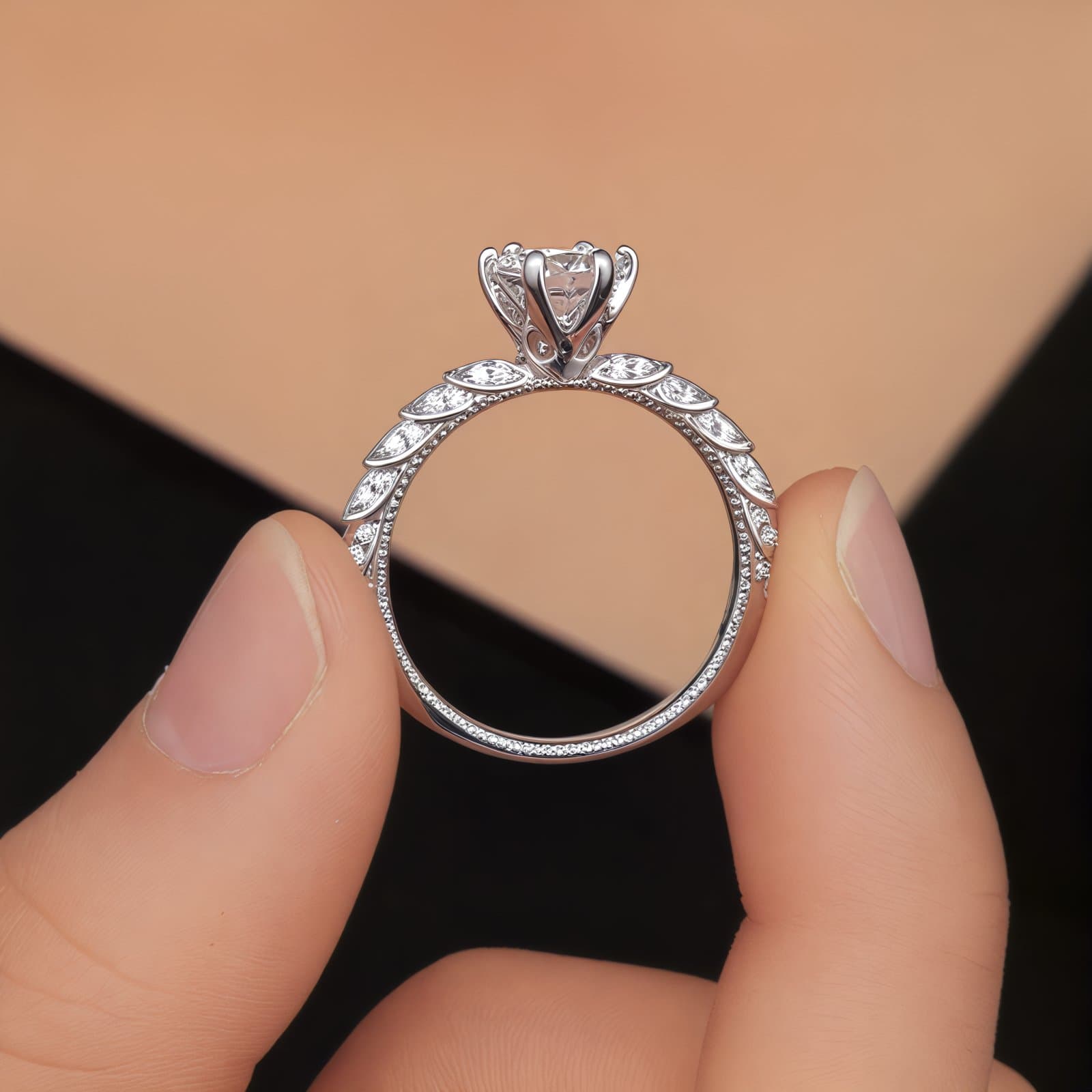 Pierścionek "Aurora Twist" z Moissanitem 1 ct – Klasyczna Elegancja srebro platyna