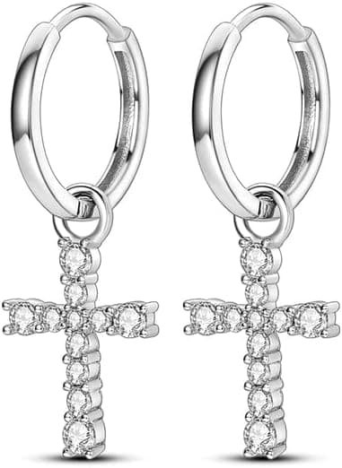 Kolczyki Krzyż srebro 925