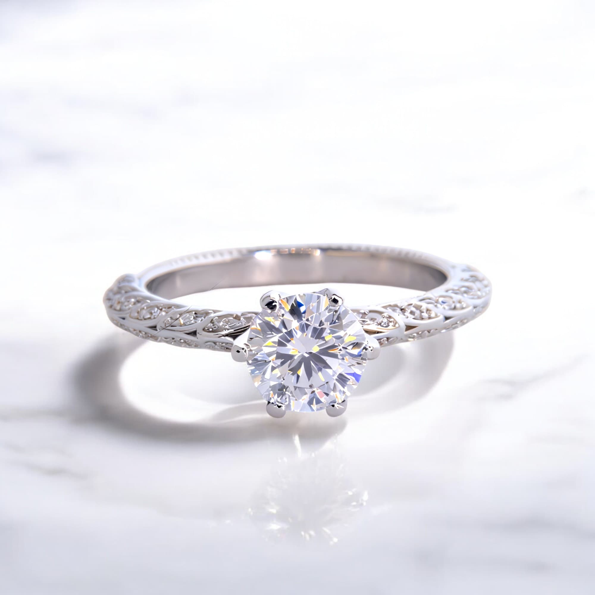 Pierścionek "Aurora Twist" z Moissanitem 1 ct – Klasyczna Elegancja srebro platyna