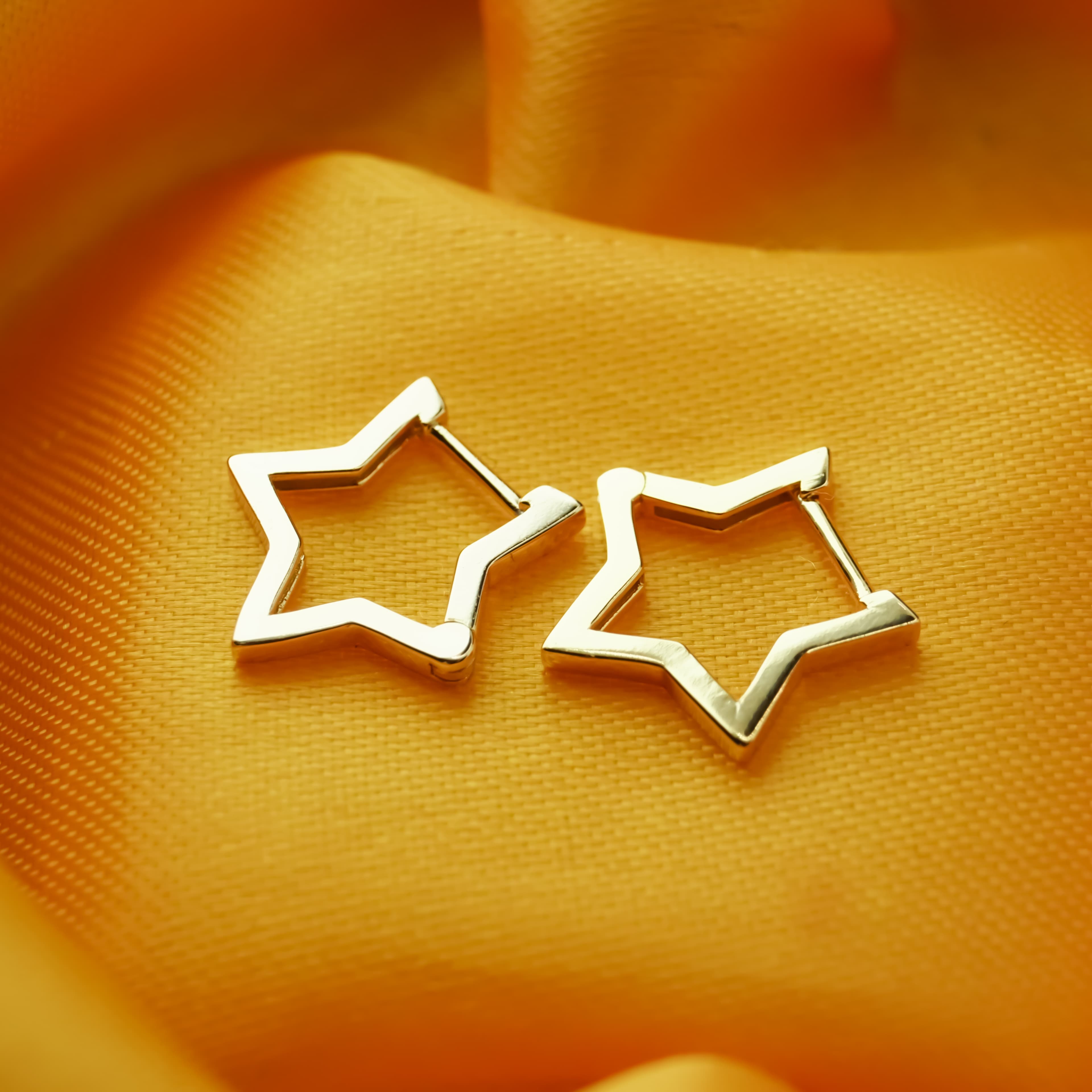 Gwiazdki kolczyki złote srebro 925 gwiazdy