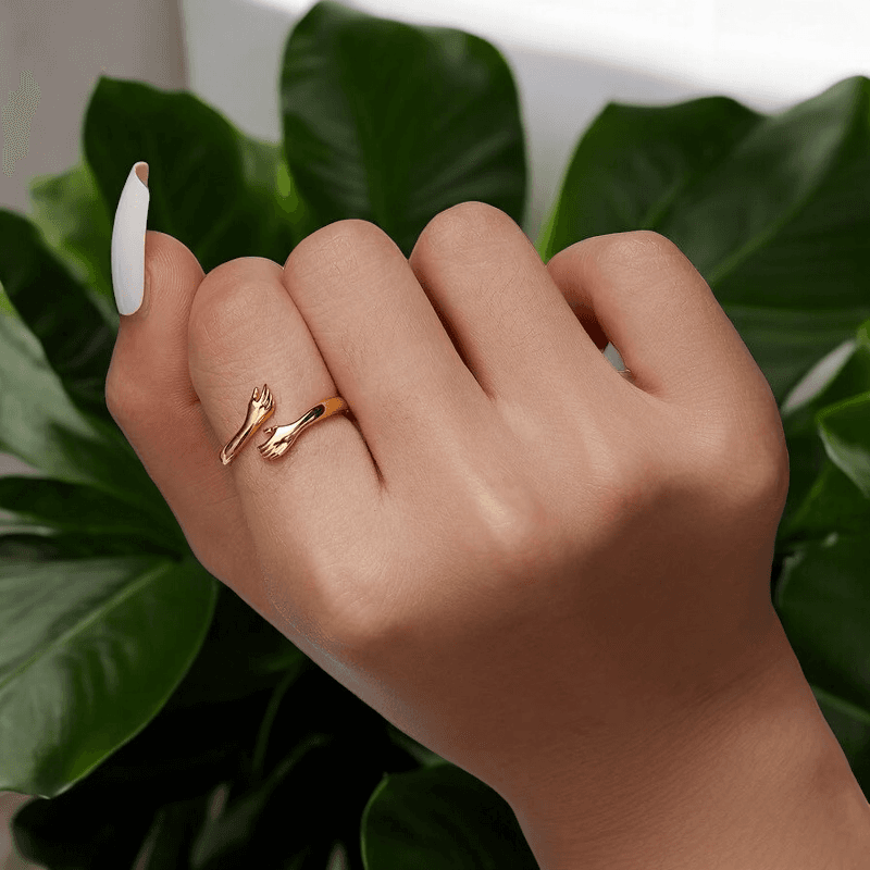 Pierścionek PRZYTULENIE srebro 925 pozłacany