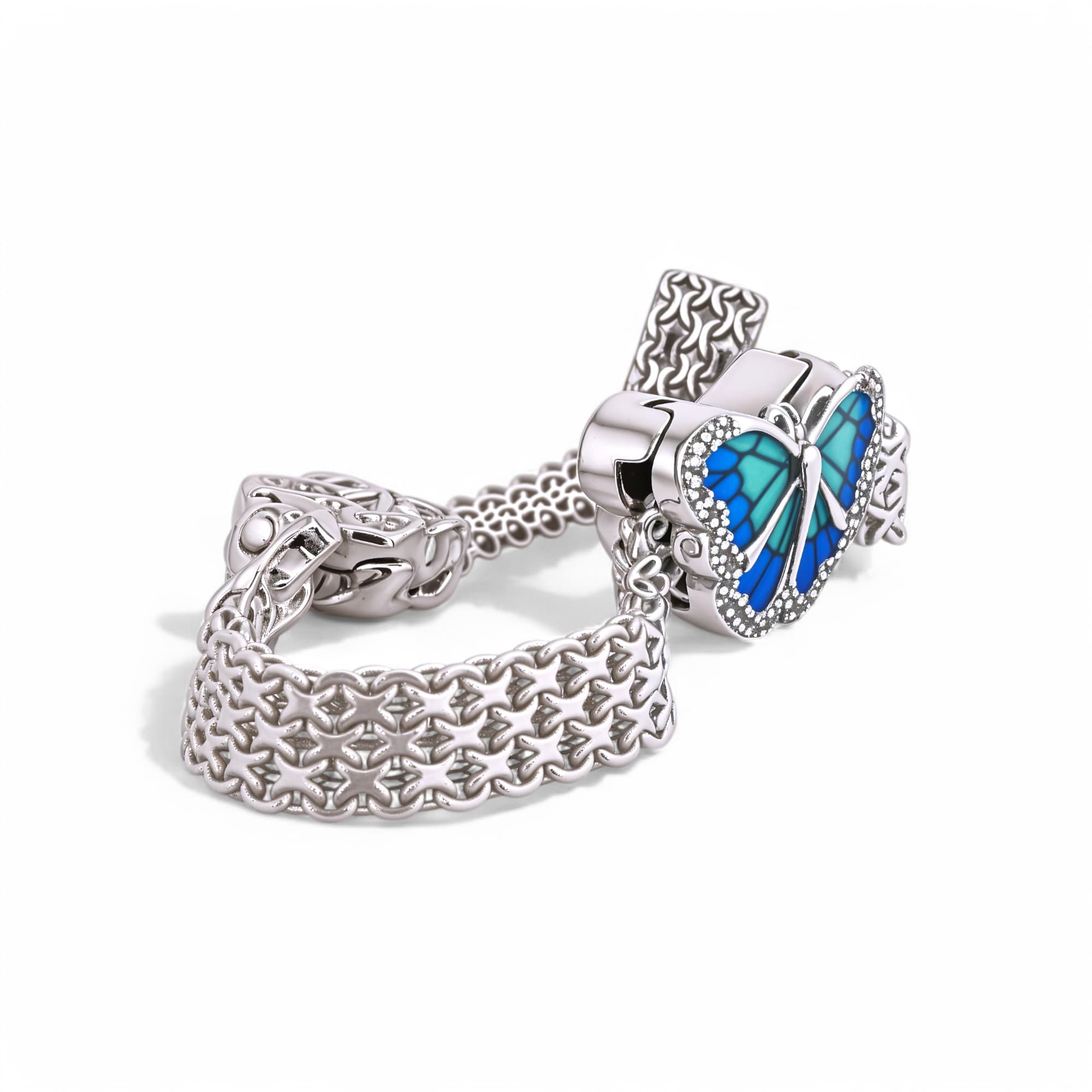 Charms reflexion Morpho Peleides do płaskiej bransoletki Motyl