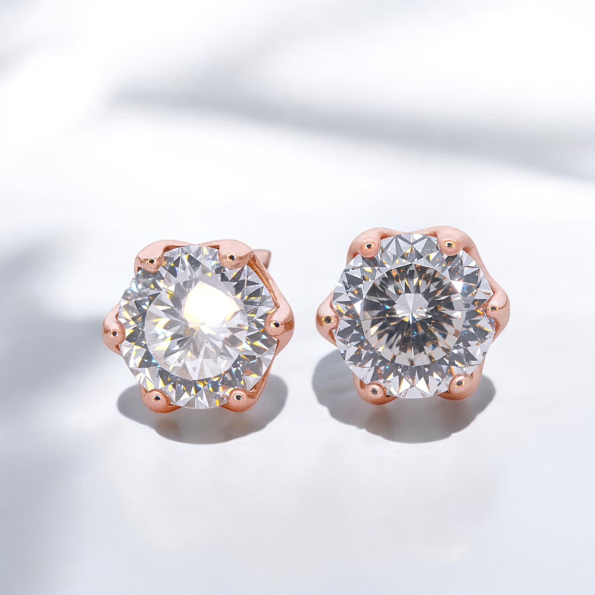 Kolczyki śnieżna zamieć Moissanit 2 x 2ct 8 mm średnicy