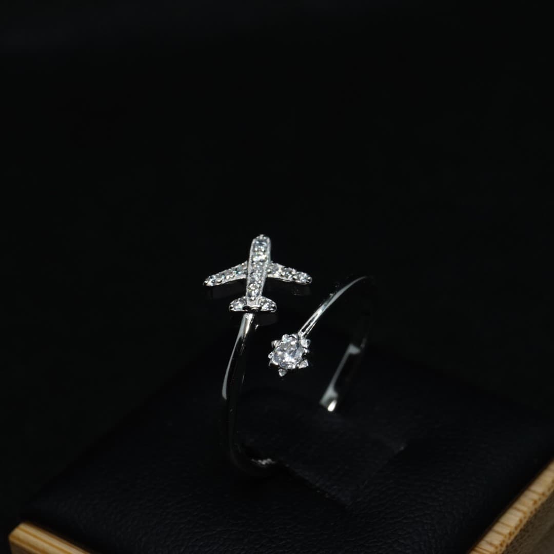 Pierścionek Samolot srebro 925 Podróże