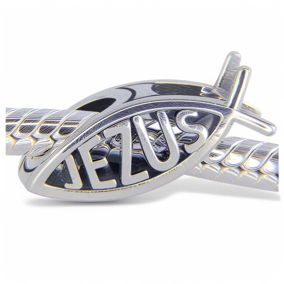 Charms "JEZUS Ryba" ze Srebra 925 – Symbol Chrześcijańskiej Wiary