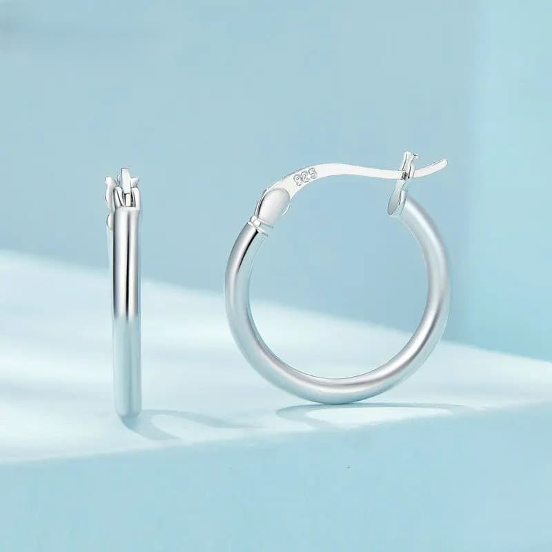 Kolczyki Okrągłe Koła Srebrne Srebro 925 platyna