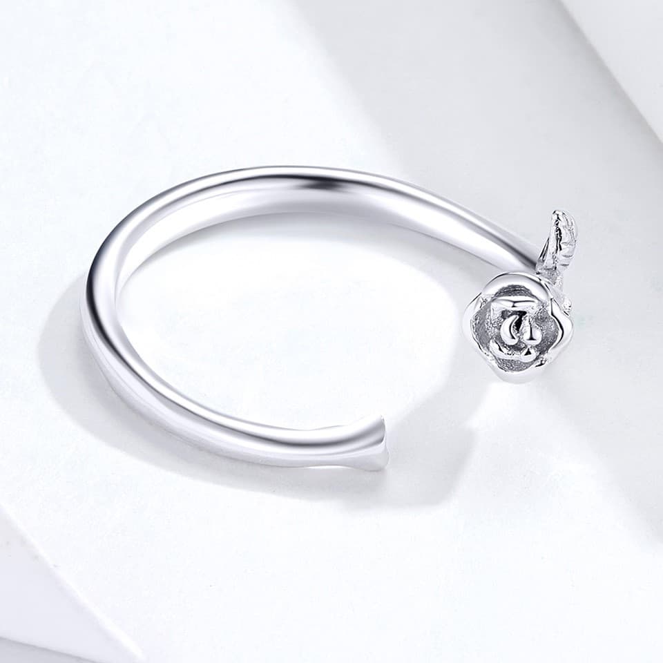 Pierścionek Róża srebro 925 platyna