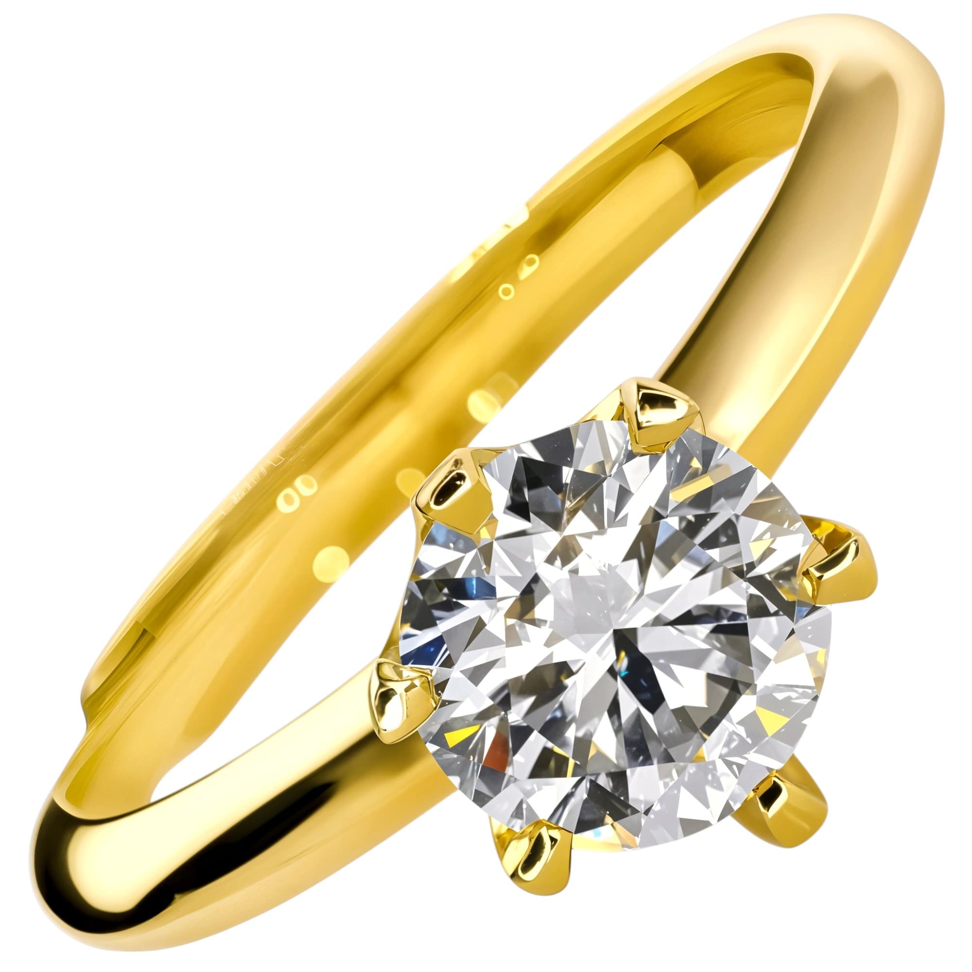 Pierścionek złoty MOISSANIT BIAŁY srebro 925 wyhodowany w laboratorium