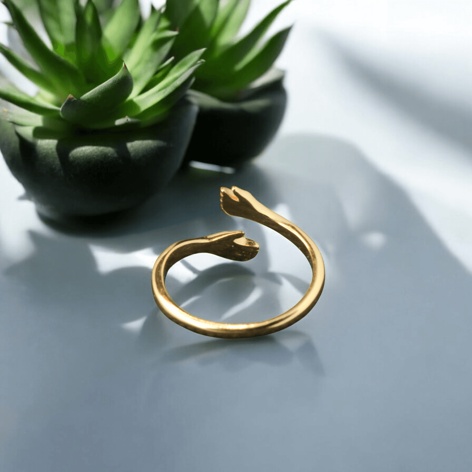 Pierścionek PRZYTULENIE srebro 925 pozłacany