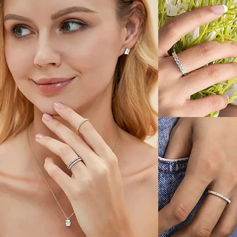 Pierścionek różowe złoto Moissanit srebro 925