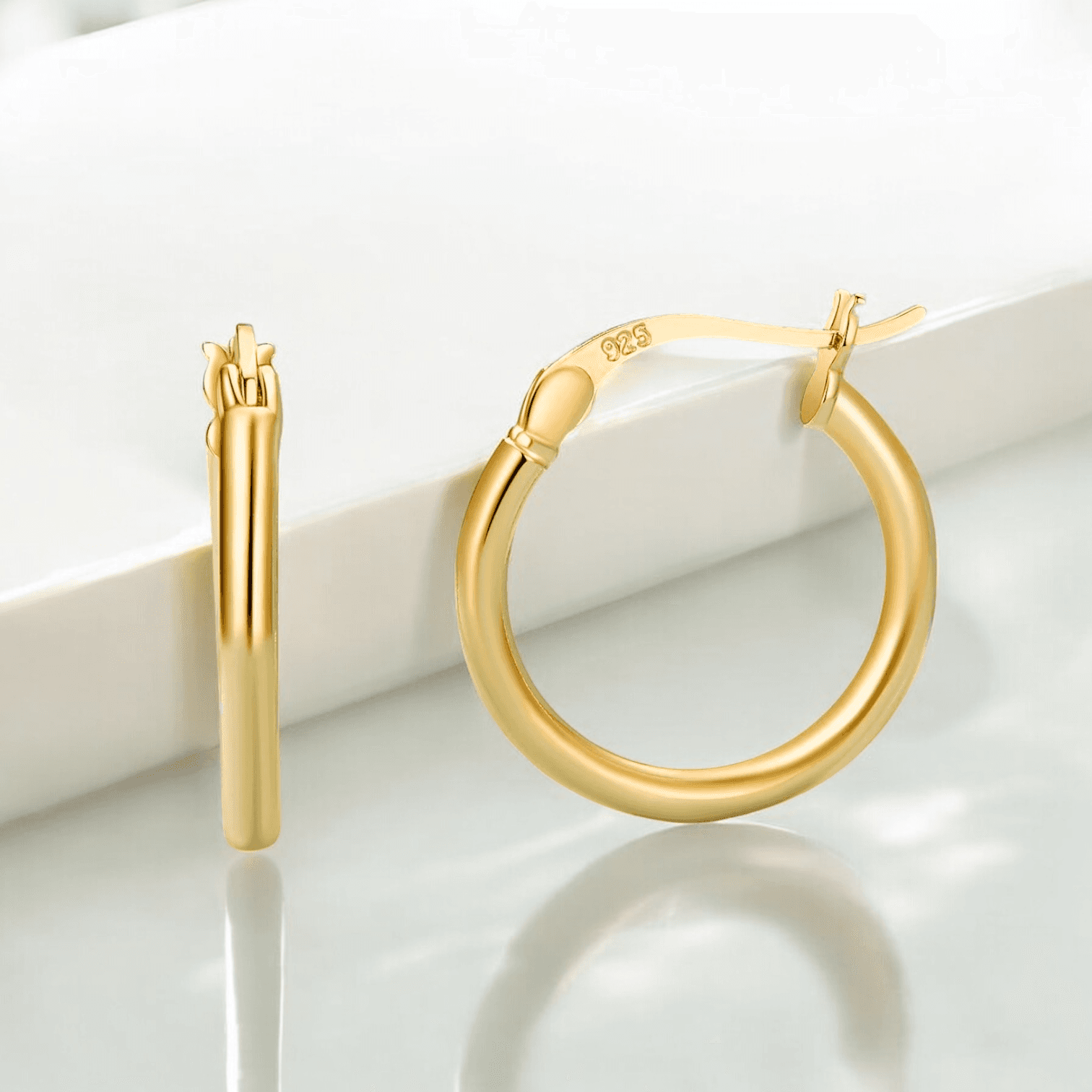 Kolczyki Okrągłe Koła Złote Srebro 925