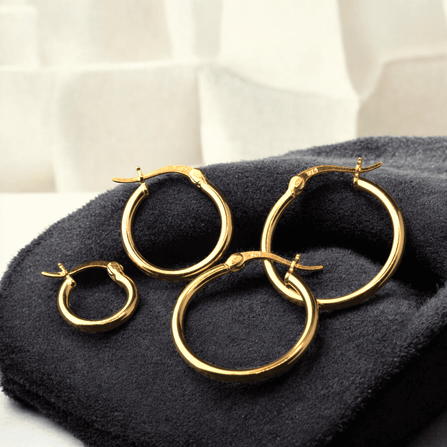 Kolczyki Okrągłe Koła Złote Srebro 925