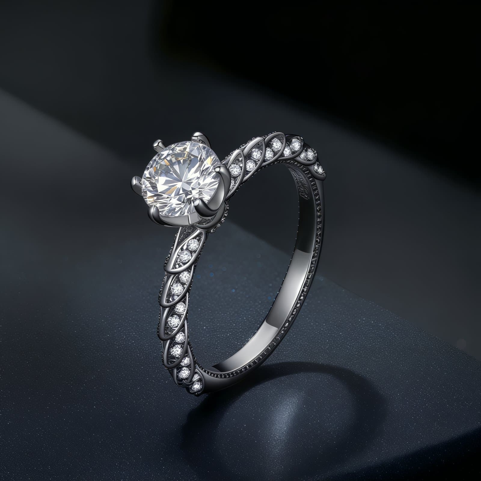 Pierścionek "Aurora Twist" z Moissanitem 1 ct – Klasyczna Elegancja srebro platyna