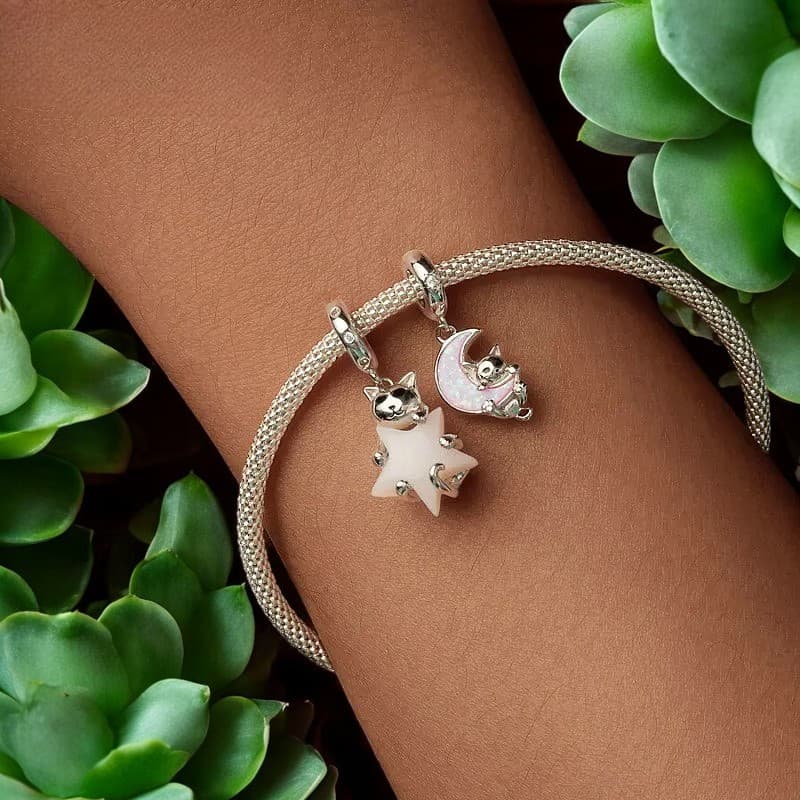 Charms Kotek świecący w nocy Srebro 925