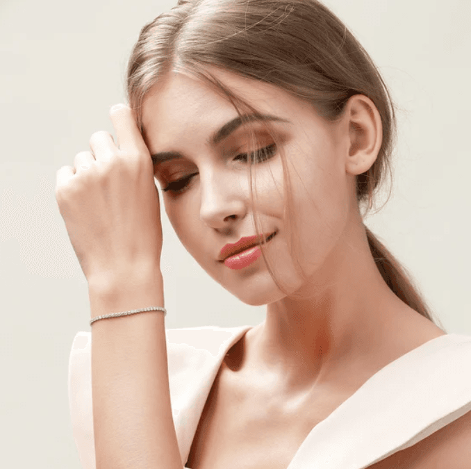 LŚNIĄCA BRANSOLETKA tenisowa srebro 925 platyna