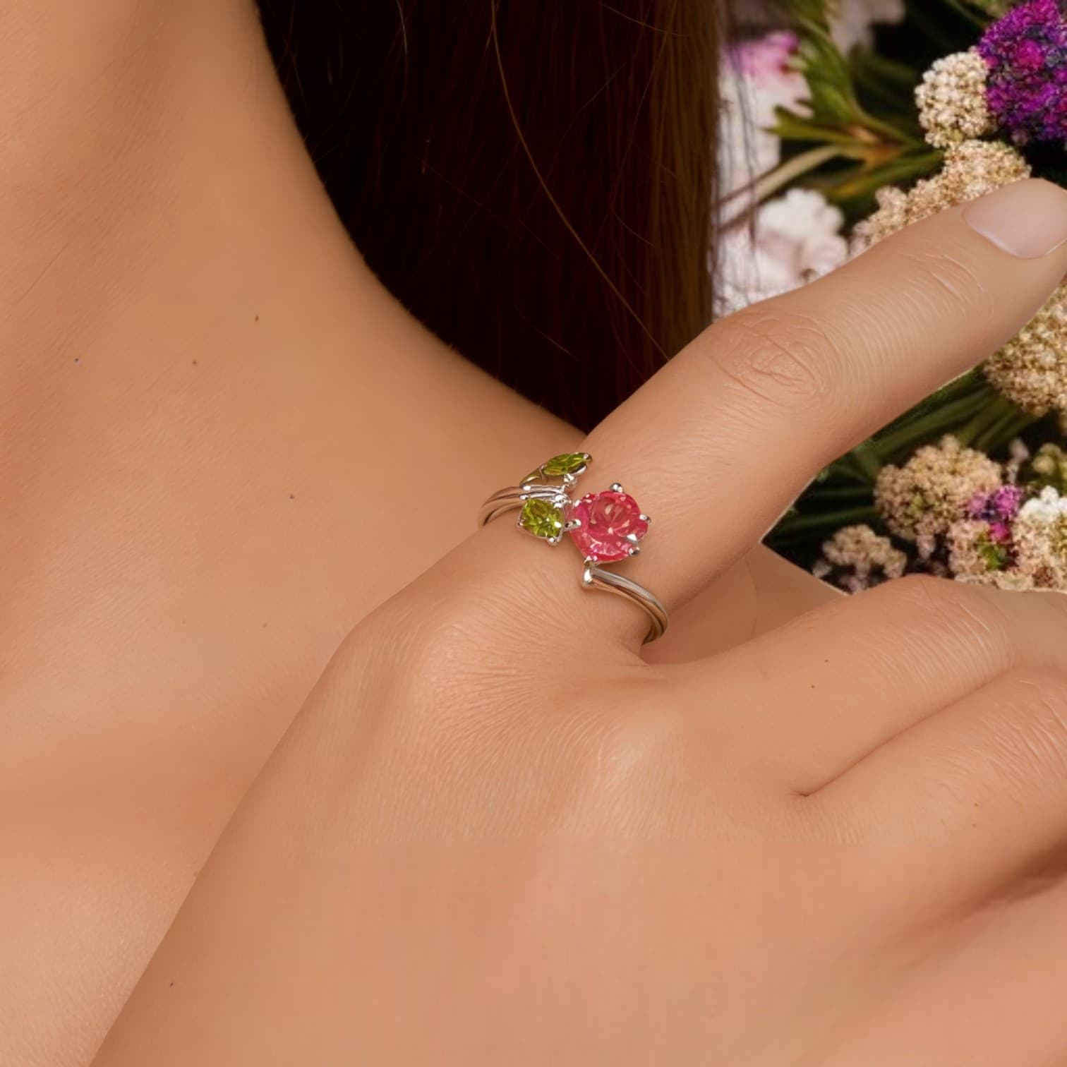 Pierścionek Róża zmieniająca kolor