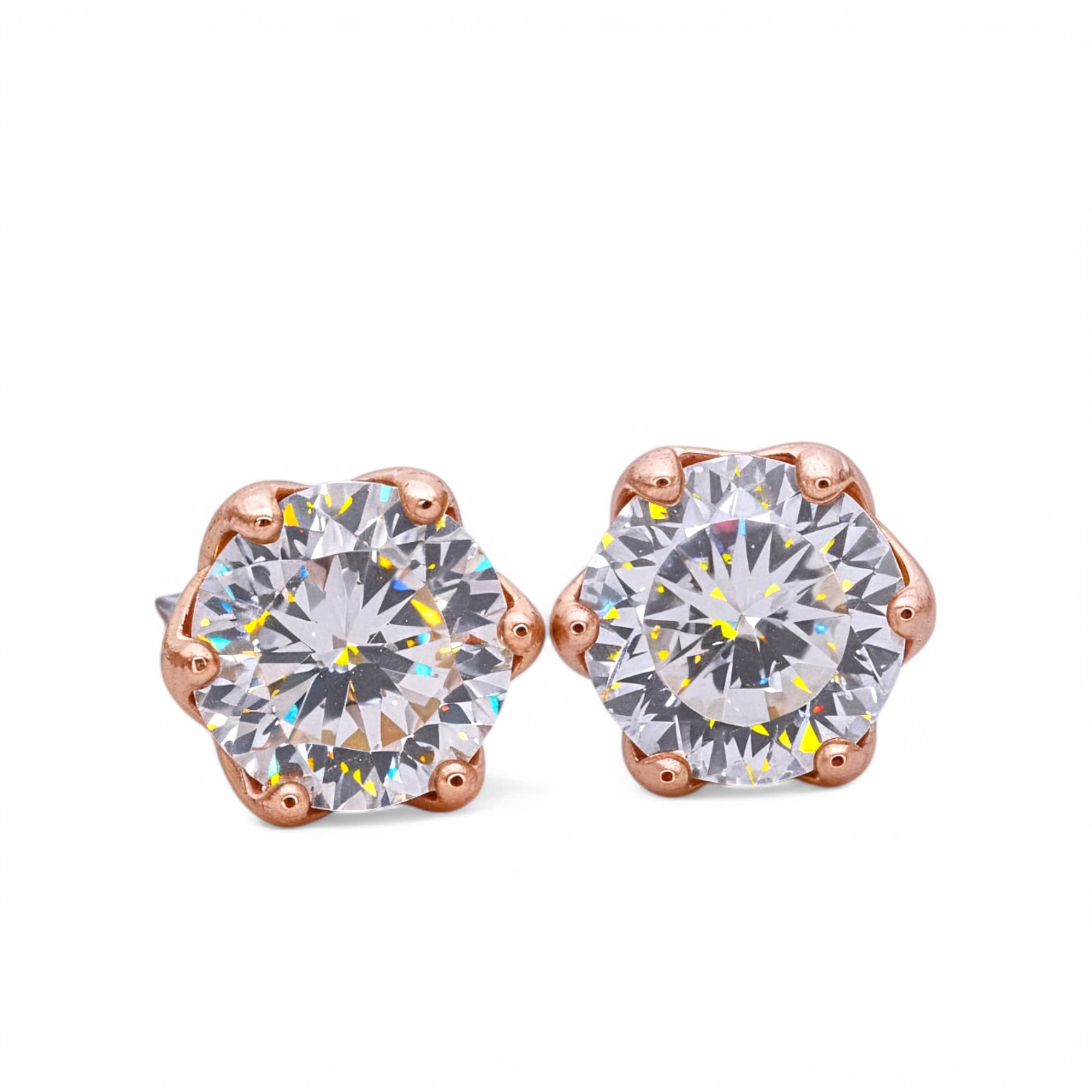 Kolczyki śnieżna zamieć Moissanit 2 x 2ct 8 mm średnicy