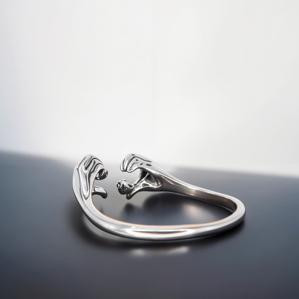 Pierścionek DŁONIE W KSZTAŁCIE SERCA srebro 925 miłość walentynki zakochani love