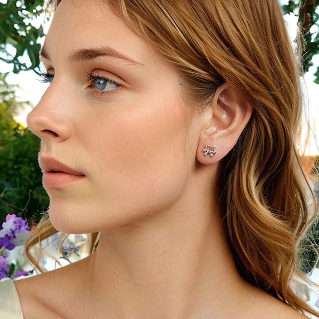 Kolczyki KOTKI koty srebro 925 sztyfty