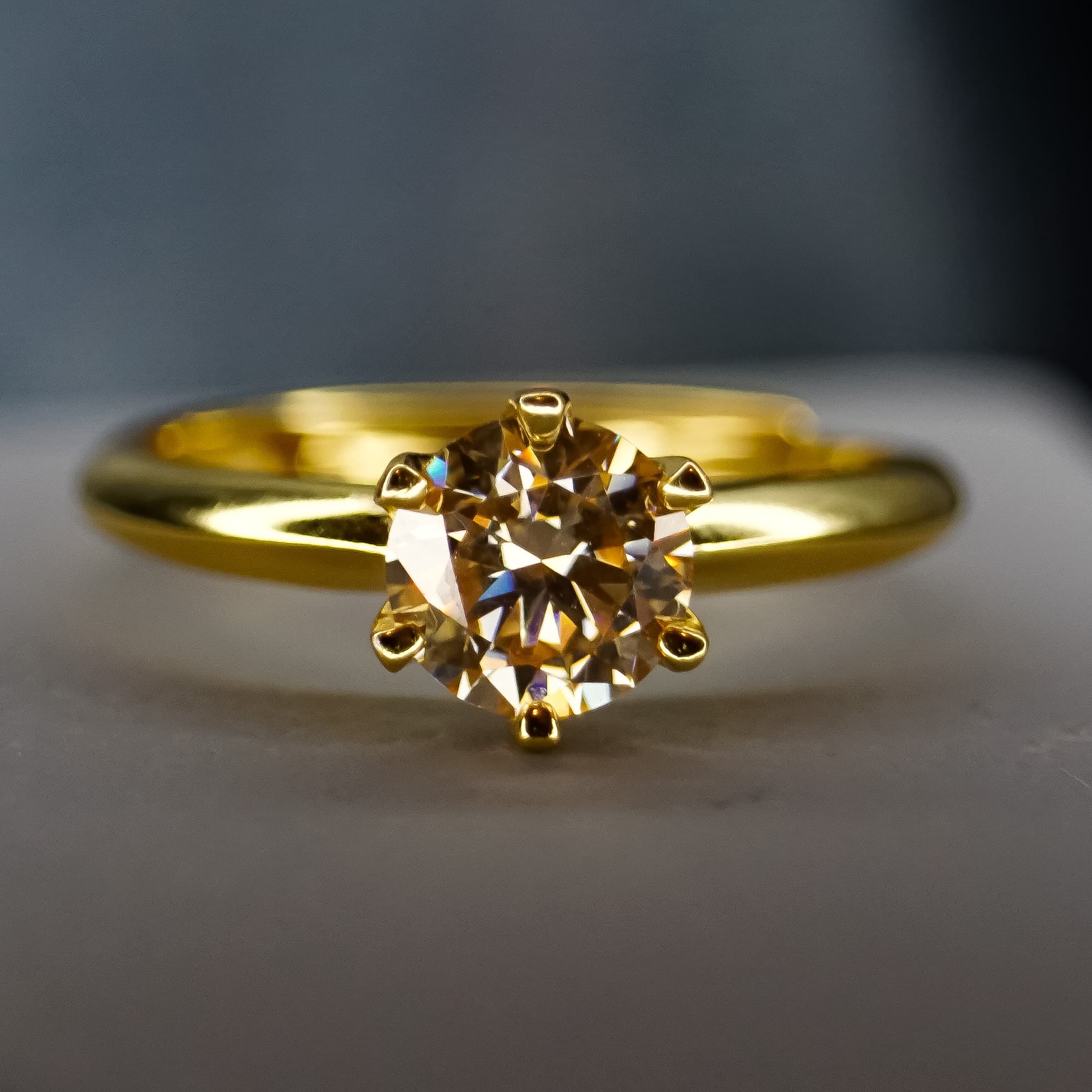 Pierścionek Moissanit 1 karat srebro złocone