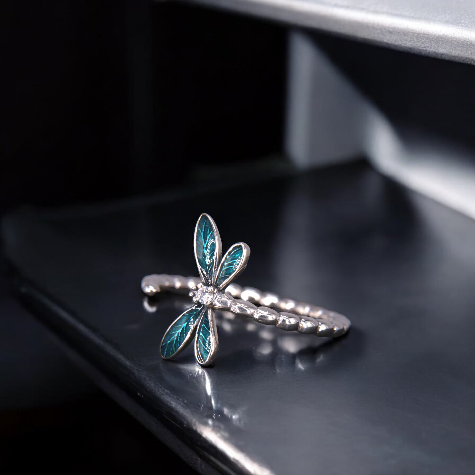 Pierścionek WAŻKA Srebro 925 regulowany natura