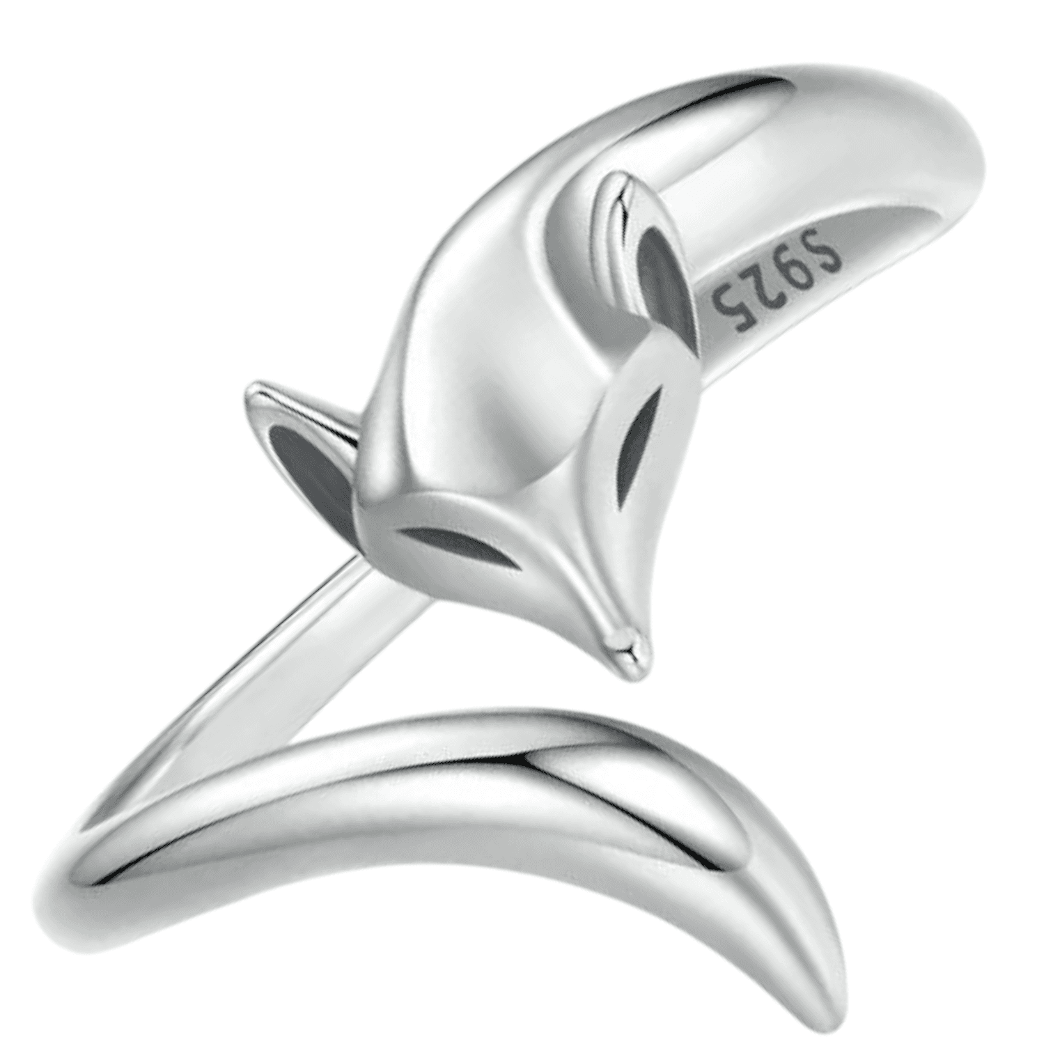 Pierścionek LIS srebro 929 regulowany zwierzęta lasu