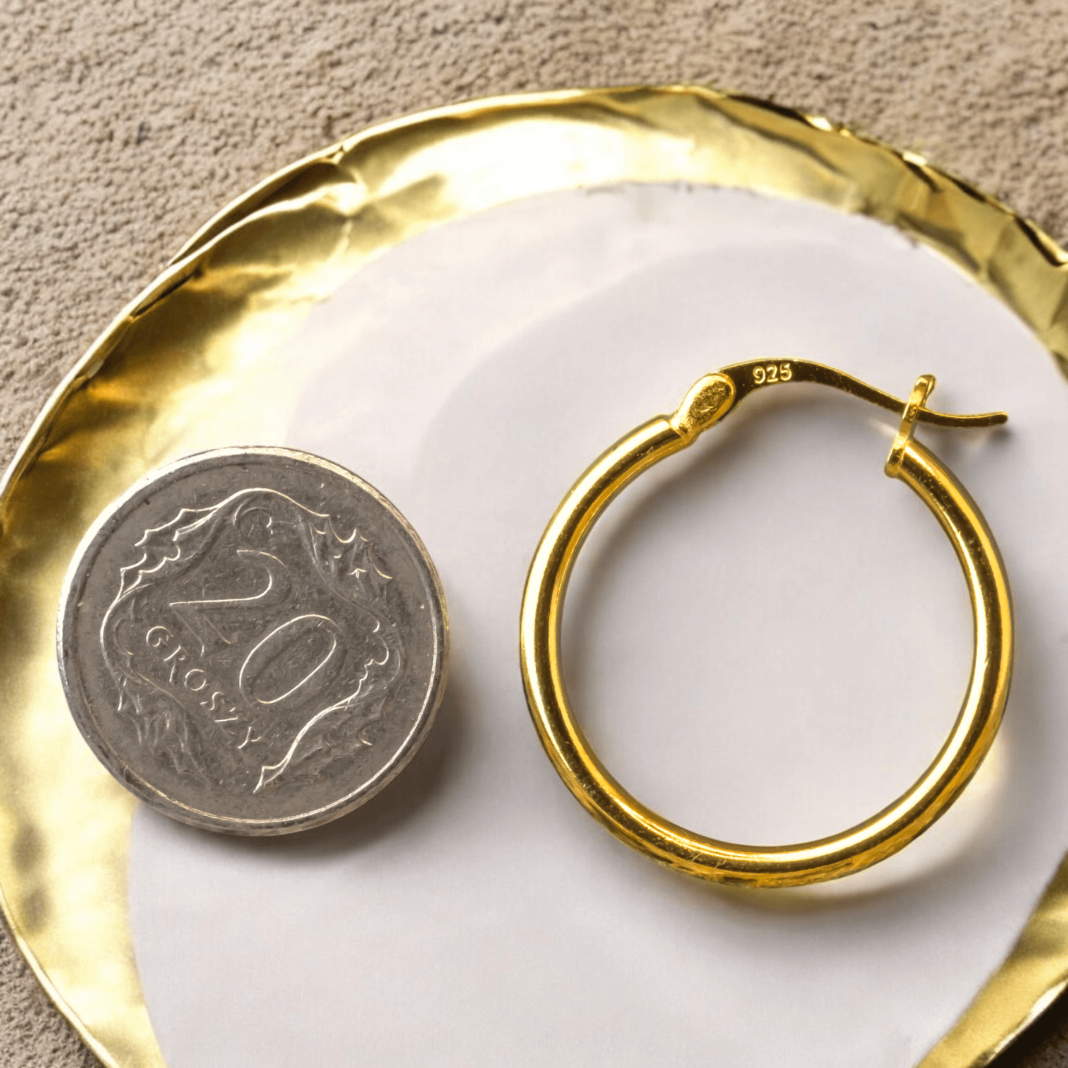 Kolczyki Okrągłe Koła Złote Srebro 925