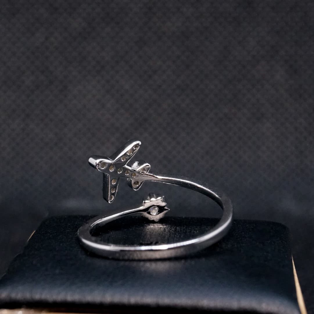 Pierścionek Samolot srebro 925 Podróże