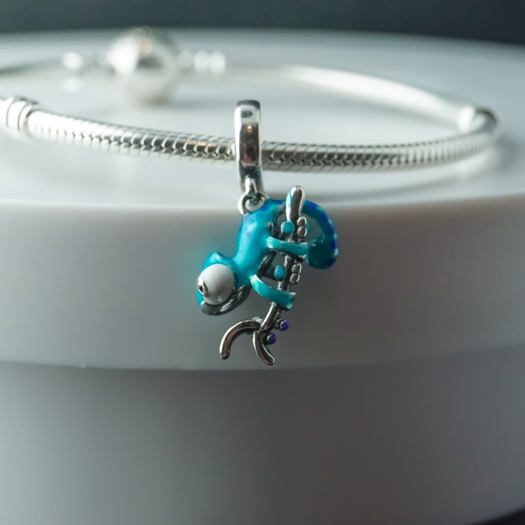 Charms Zmieniający kolor kameleon ze srebra 925