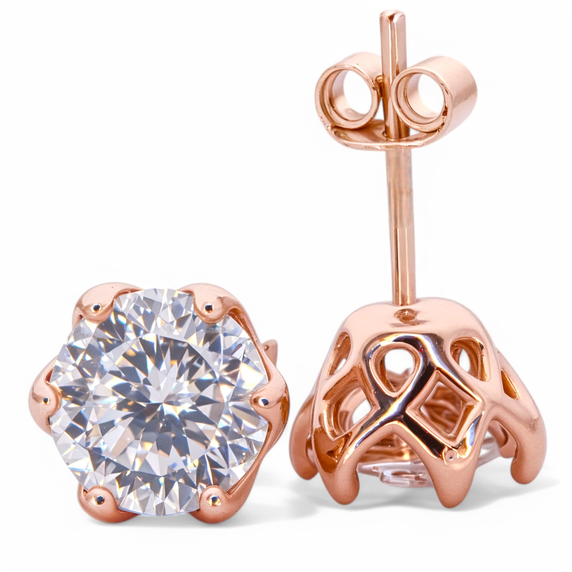 Kolczyki śnieżna zamieć Moissanit 2 x 2ct 8 mm średnicy