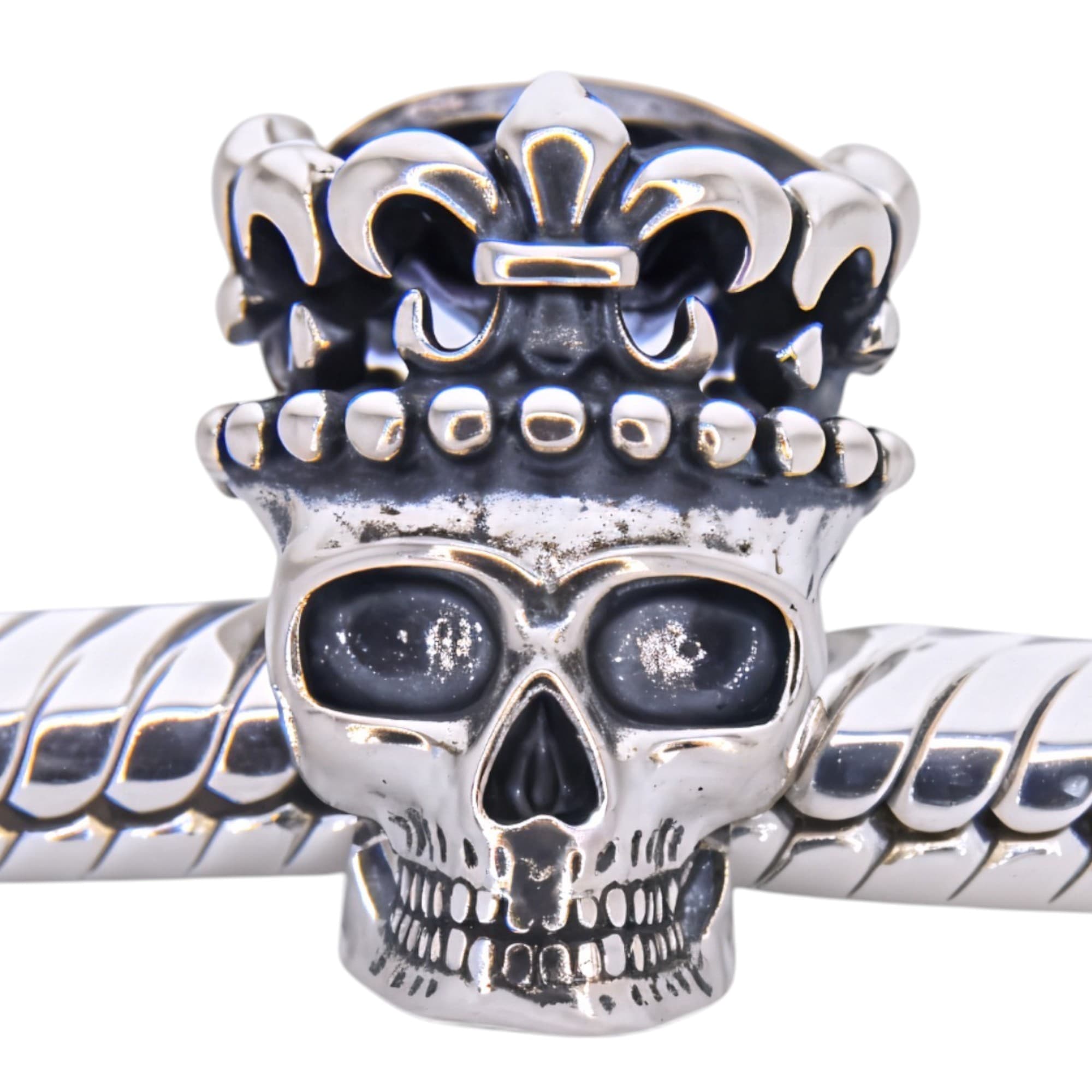 Charms CZASZKA srebro 925 halloween z cyrkonią skull
